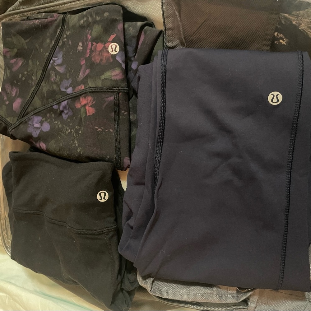 Lot of 3 pairs of Lululemon yoga pants size 10, VGUC!